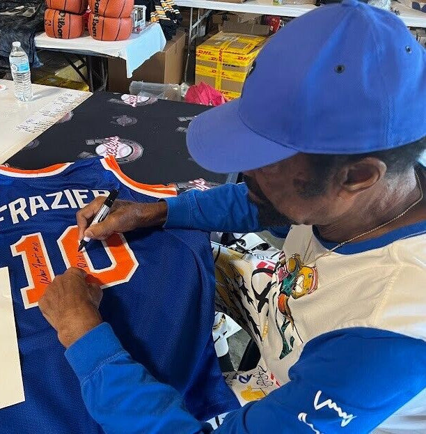 Walt Frazier Signed New York Knicks Custom Jersey "Dishin Swishin" BAS