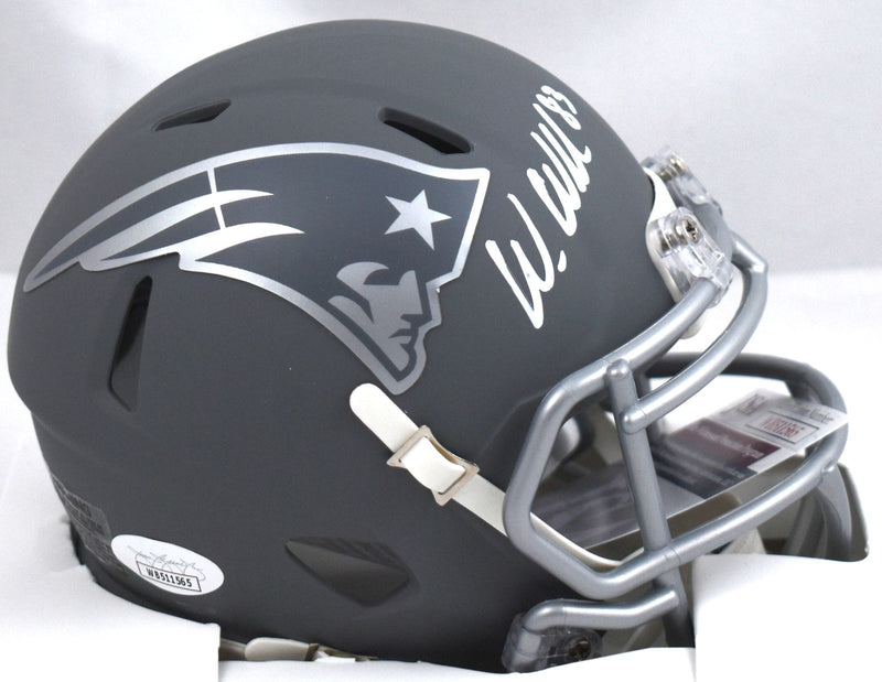 Wes Welker Signed New England Patriots Slate Speed Mini Helmet