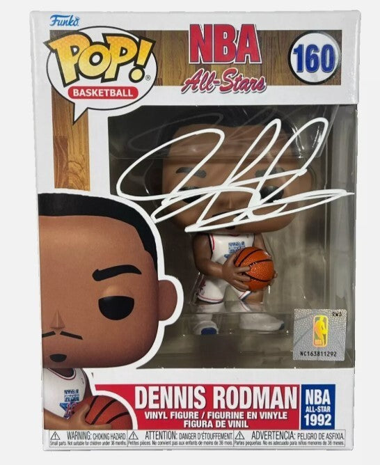 Dennis Rodman Autographed All-Star Funko Pop #160 (Beckett Witnessed)