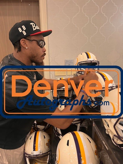 Justin Jefferson Minnesota Vikings Autographed Full Size Retro Replica Helmet