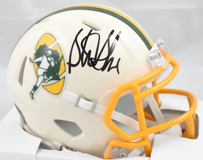 Sterling Sharpe Autographed Green Bay Packers Retro Speed Mini Helmet