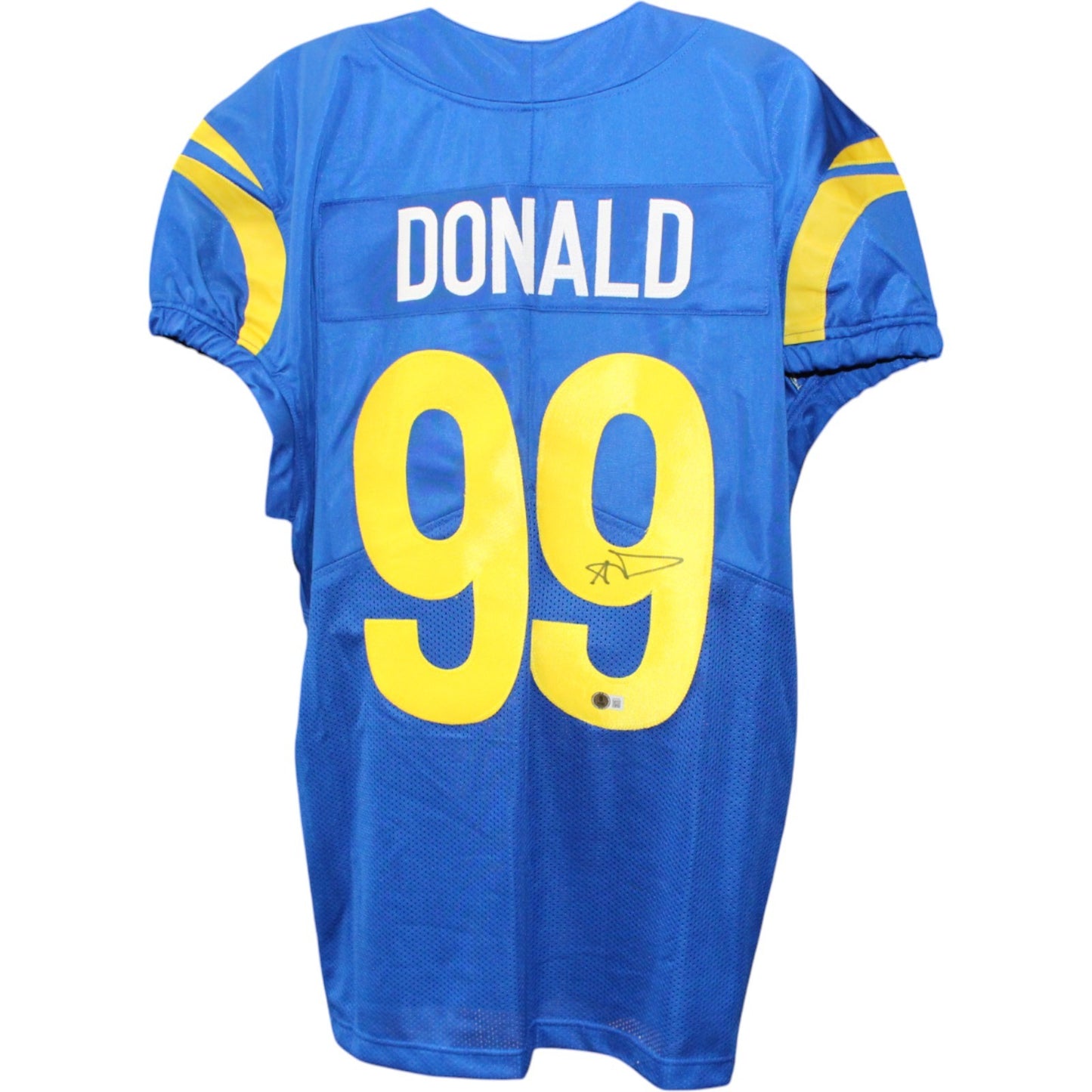 Aaron Donald Autographed White Pro Style Jersey (BAS COA)