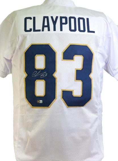Chase Claypool Signed Notre Dame Style Custom White Jersey