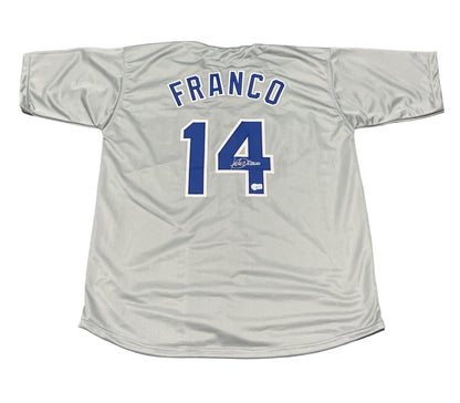 Julio Franco Signed Texas Rangers Custom Jersey Beckett BAS