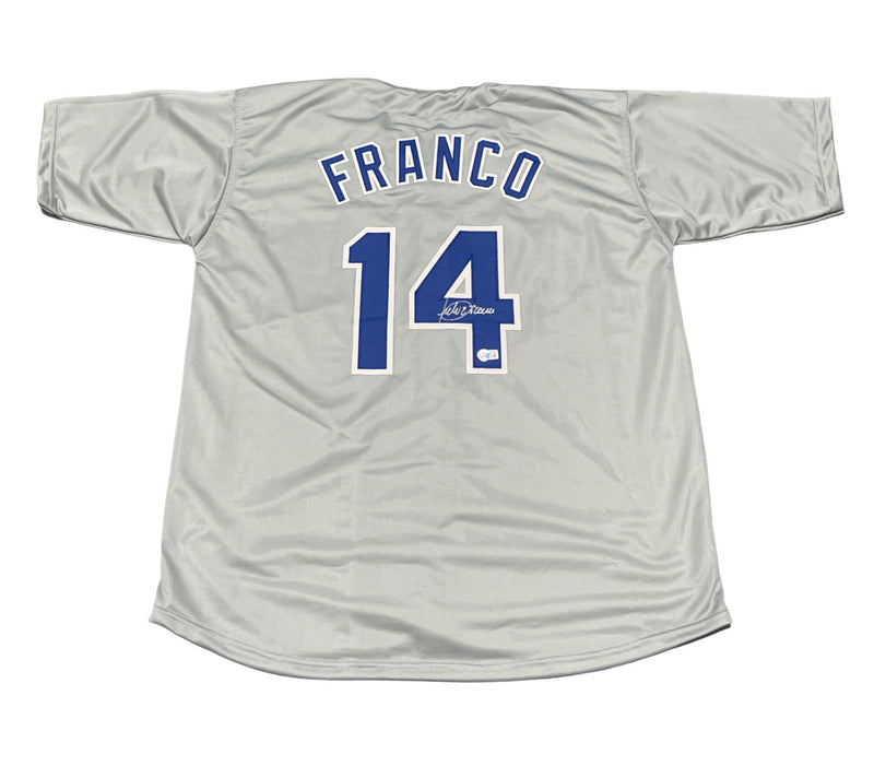 Julio Franco Signed Texas Rangers Custom Jersey Beckett BAS