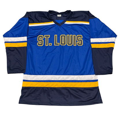 Brett Hull & Adam Oates Dual Signed St. Louis Blues Custom Jersey Beckett