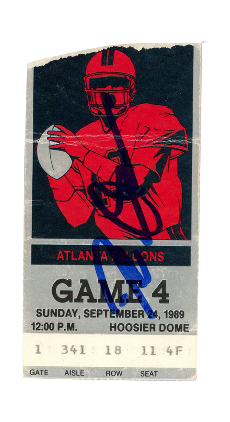 Deion Sanders Autographed Atlanta Falcons Ticket Stub 9/24/1989 BAS