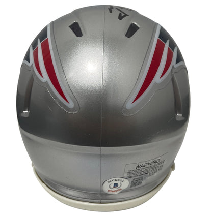 Tedy Bruschi New England Patriots Signed Riddell Speed Mini Helmet BAS