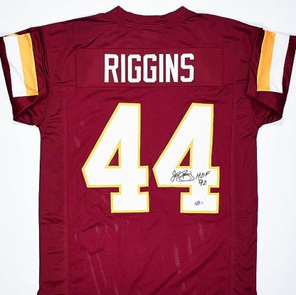 John Riggins Autographed Washington Maroon Custom Jersey (HOF Inscription)
