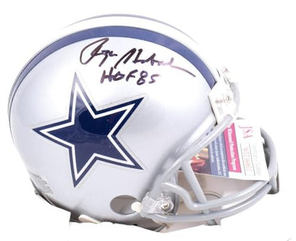 Roger Staubach Signed Dallas Cowboys Black Mini Helmet (HOF Inscription)