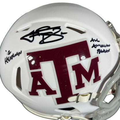 Johnny Manziel Signed Texas A&M Speed Mini Helmet (2 Inscriptions)
