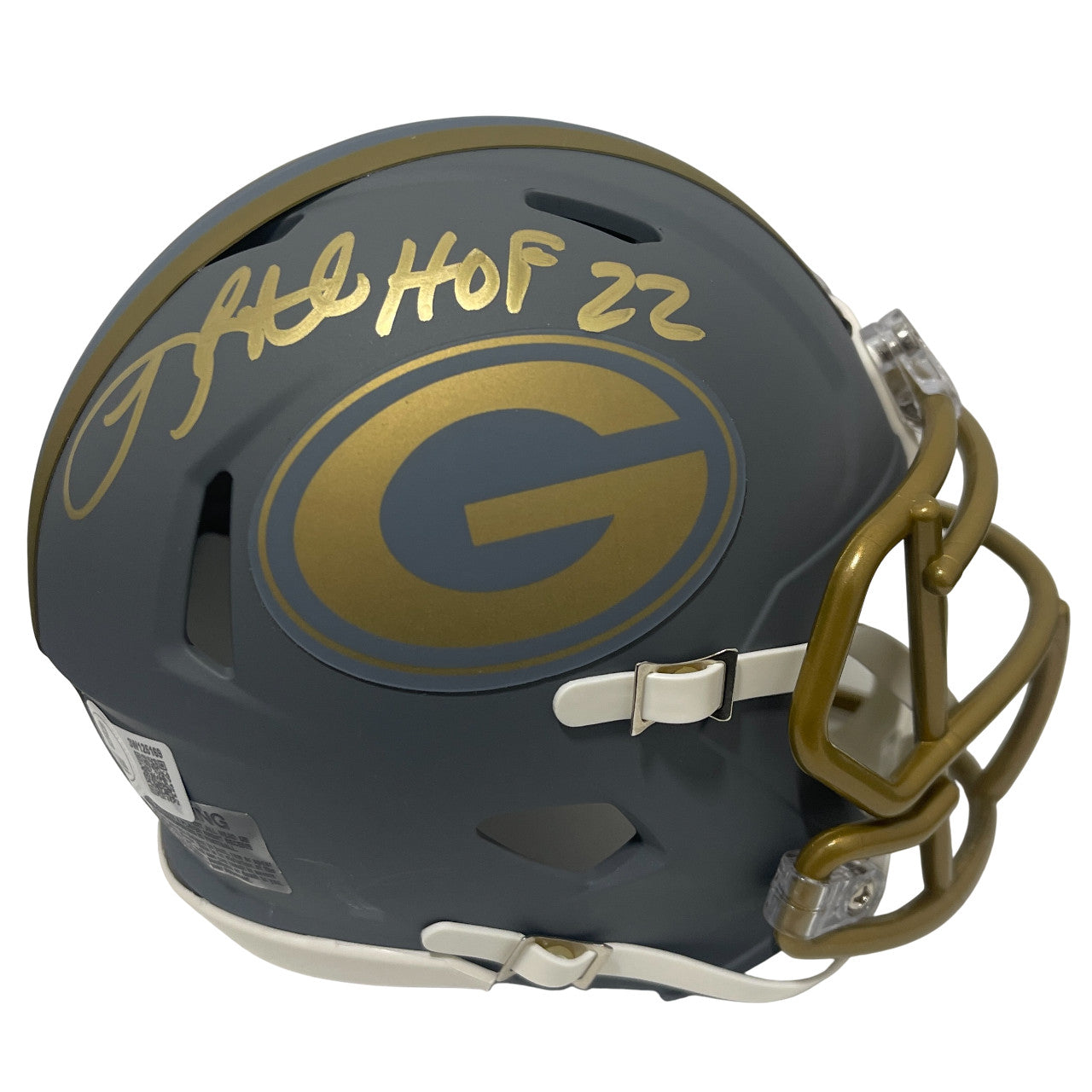 LeRoy Butler Autographed Green Bay Packers Slate Mini Helmet HOF 22 BAS
