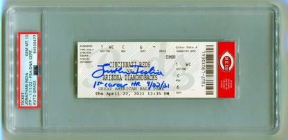 Jonathan India Signed First Home Run Ticket PSA 10 Auto