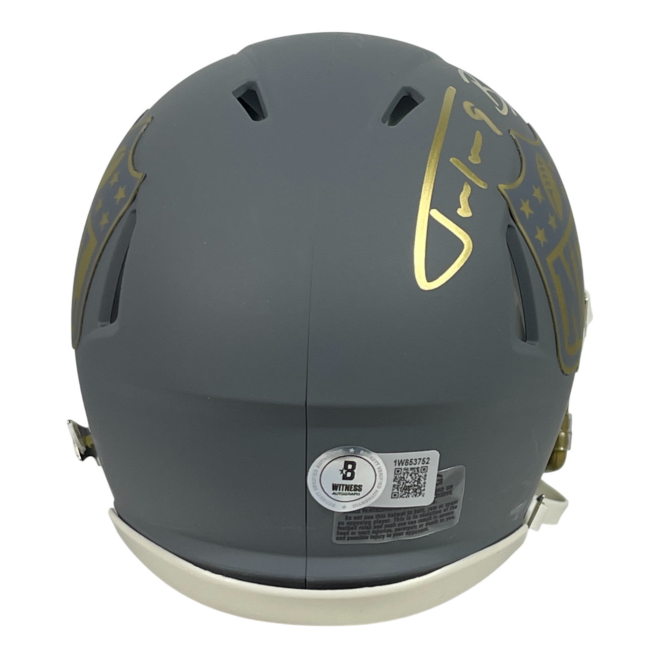 Justin Tucker & Brandon Aubrey Signed NFL Shield Slate Speed Mini Helmet