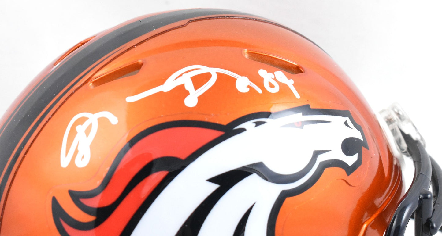 Shannon Sharpe Signed Denver Broncos Flash Speed Mini Helmet