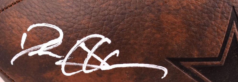 Deion Sanders Autographed Dallas Cowboys Distressed Logo Football