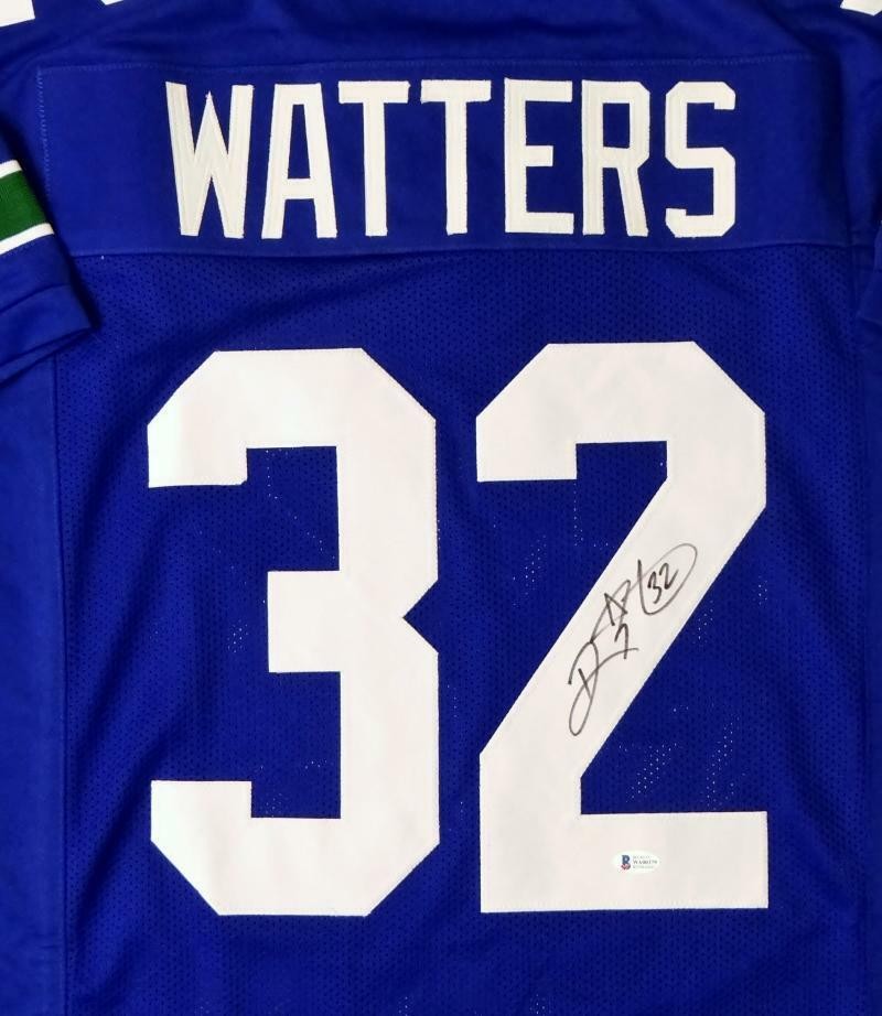 Ricky Watters Autographed Philadelphia Eagles Custom Blue Jersey