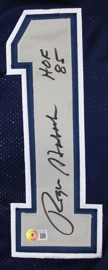 Roger Staubach Autographed Dallas Cowboys Custom Blue/Grey Jersey