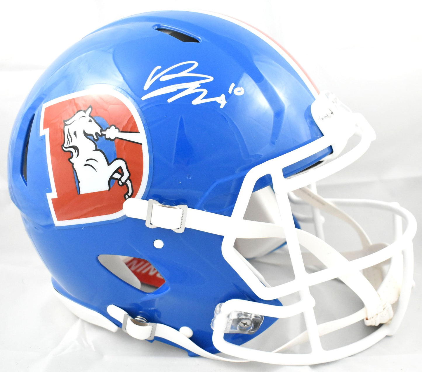 Bo Nix Signed Denver Broncos 1975-1996 Throwback Speed Authentic Helmet