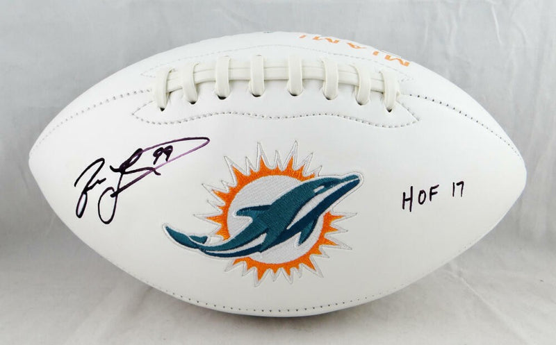 Jason Taylor Autographed Miami Dolphins Logo Football with HOF Inscription