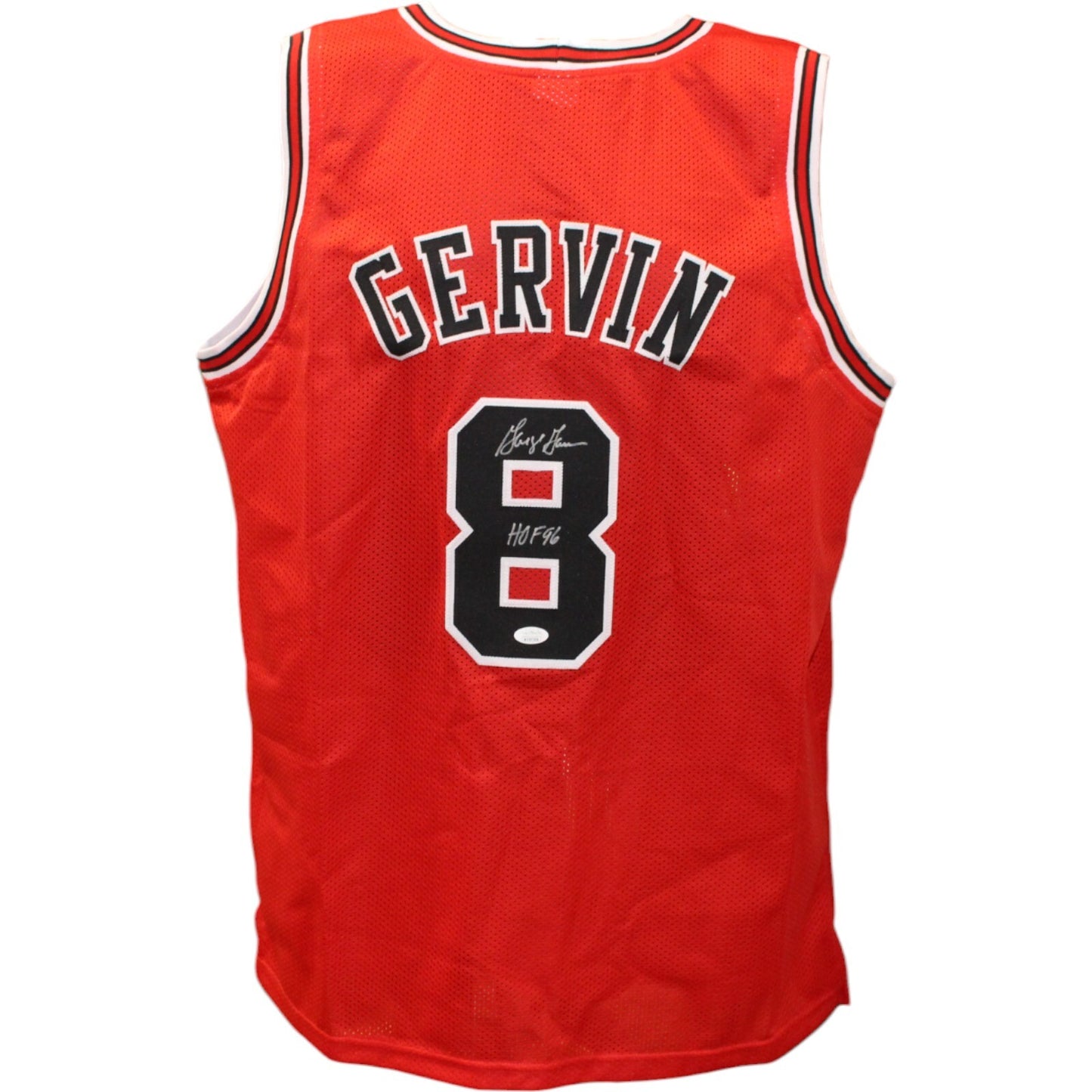 George Gervin Signed Chicago Bulls Pro Style Red Jersey JSA HOF