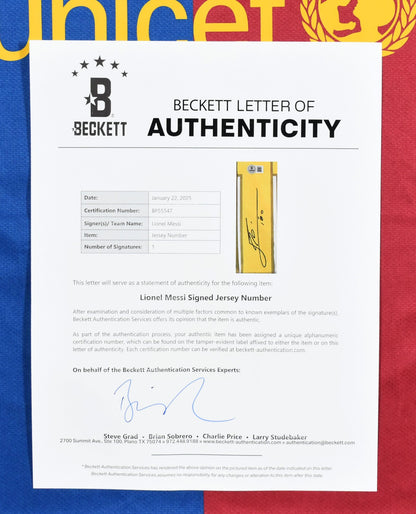 Lionel Messi Autographed FC Barcelona Home Jersey