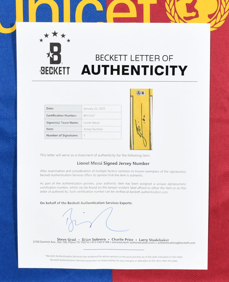 Lionel Messi Autographed FC Barcelona Home Jersey