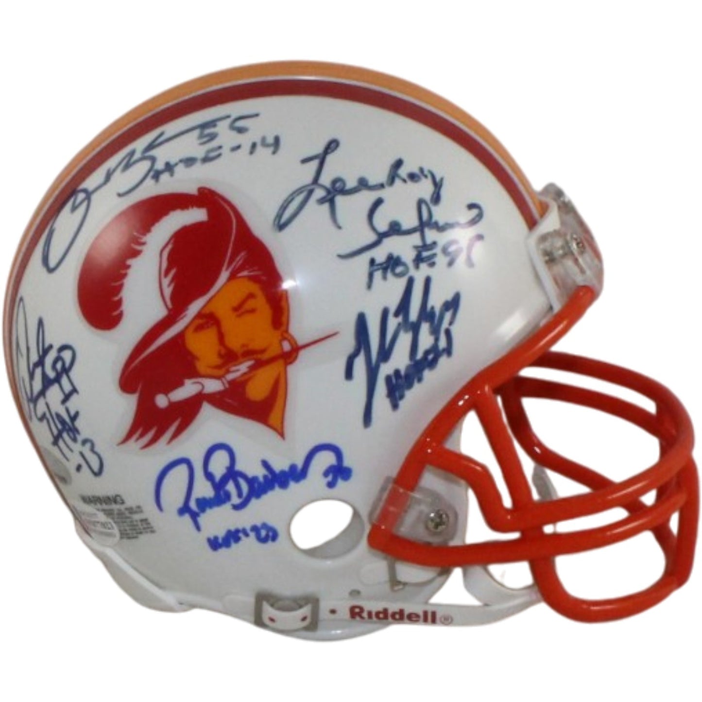 Lee Roy Selmon & Multi-Signed Buccaneers Throwback Mini Helmet