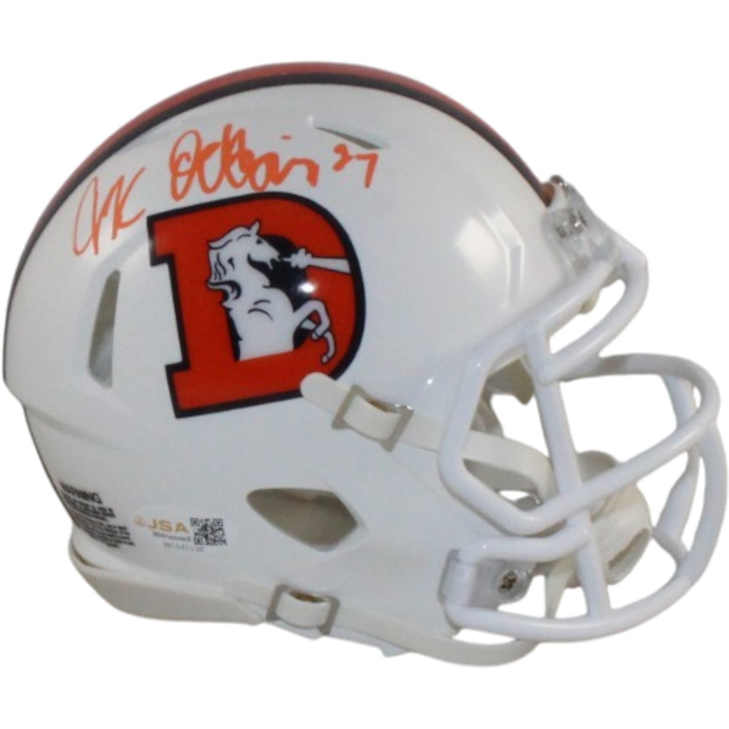 JK Dobbins Signed Denver Broncos 2023 Alternate Mini Helmet