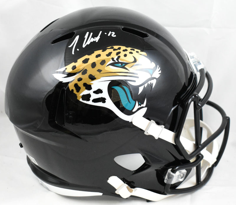 Travis Hunter Autographed Jacksonville Jaguars Full Size Speed Helmet