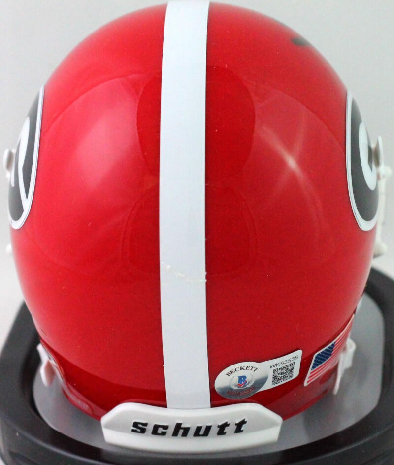 Sony Michel Autographed Georgia Bulldogs Red Schutt Mini Helmet
