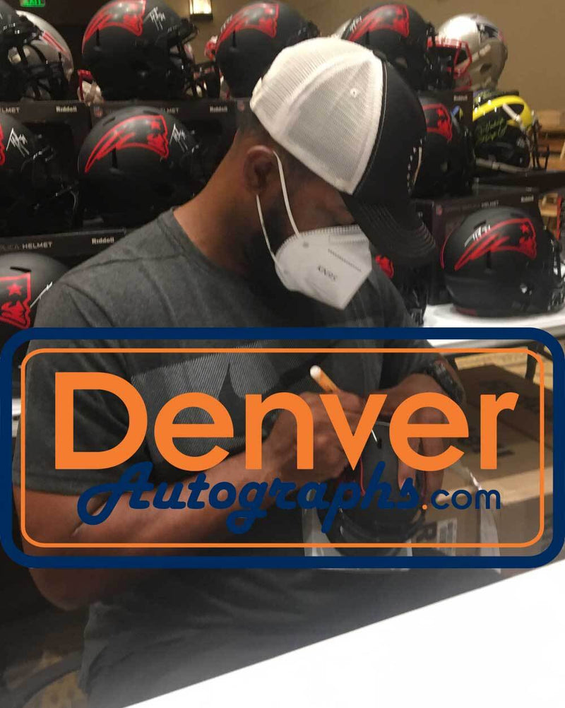Ty Law Signed New England Patriots Eclipse Mini Helmet (BAS)