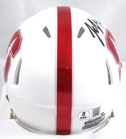 John Lynch Autographed Stanford Cardinal Black Speed Mini Helmet