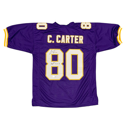Cris Carter Minnesota Vikings Signed Custom Jersey HOF 2013 Beckett BAS