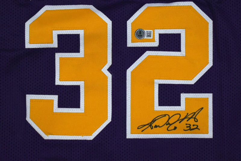 Karl Malone Autographed Purple Custom Jersey