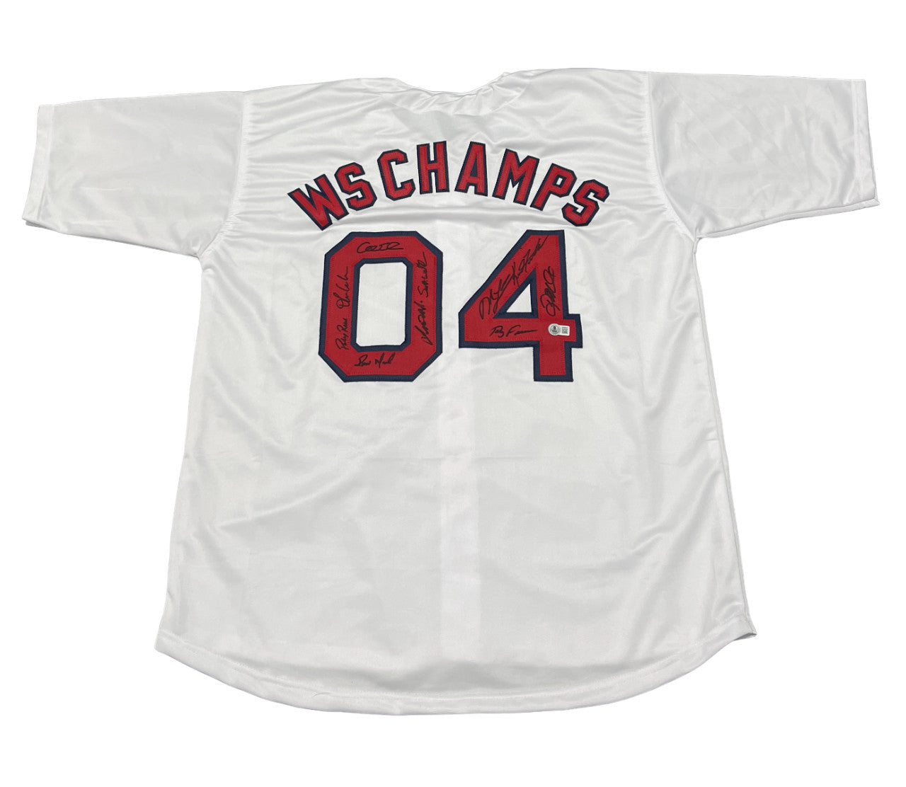 2004 Boston Red Sox Team Signed Custom Jersey (10 Signatures) BAS