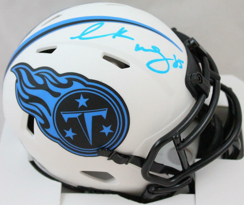 Derrick Mason Signed Tennessee Titans Lunar Speed Mini Helmet
