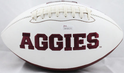 Johnny Manziel Signed Texas A&M Aggies Logo Football - Heisman Inscription