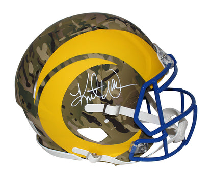 Kurt Warner St. Louis Rams Autographed Authentic Camo Speed Helmet