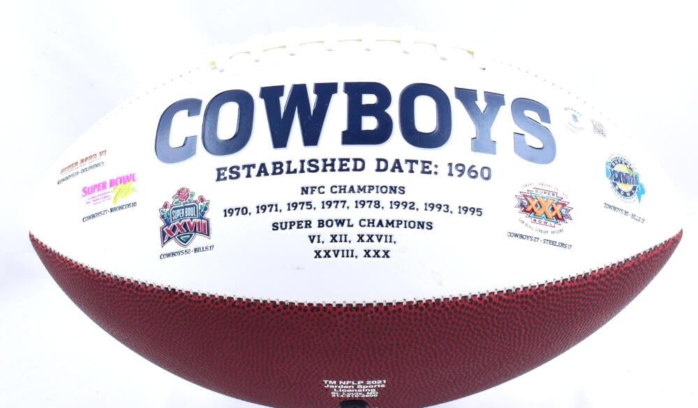 Luke Schoonmaker Signed Dallas Cowboys Logo Football