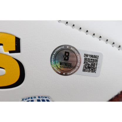Jack Lambert Signed Pittsburgh Steelers Logo Football (HOF Inscription)