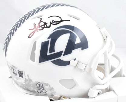 Kurt Warner Signed Los Angeles Rams 2024 Salute to Service Mini Helmet