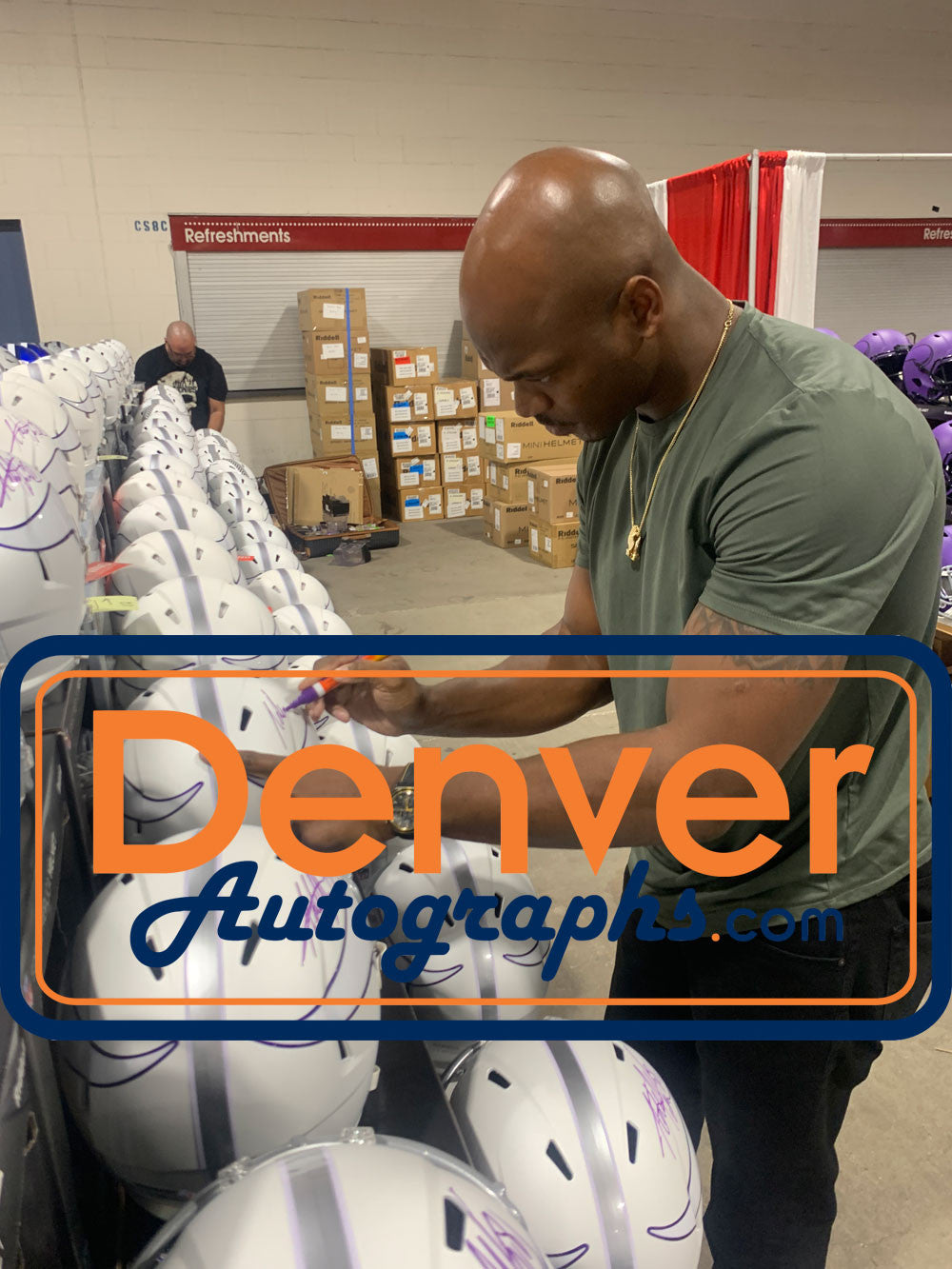 Adrian Peterson Autographed Minnesota Vikings 2024 Alternate Full Size Helmet