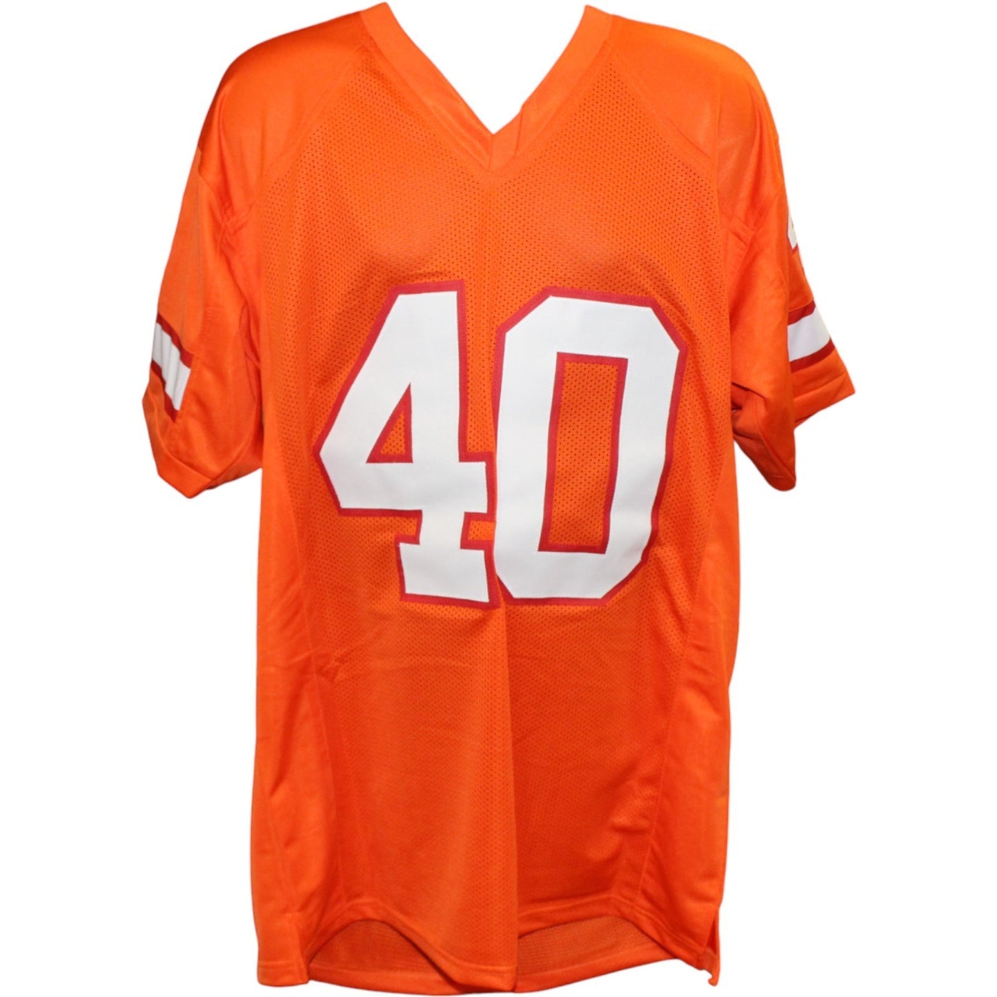 Mike Alstott Autographed Orange Throwback Custom Jersey "A-Train" Inscription