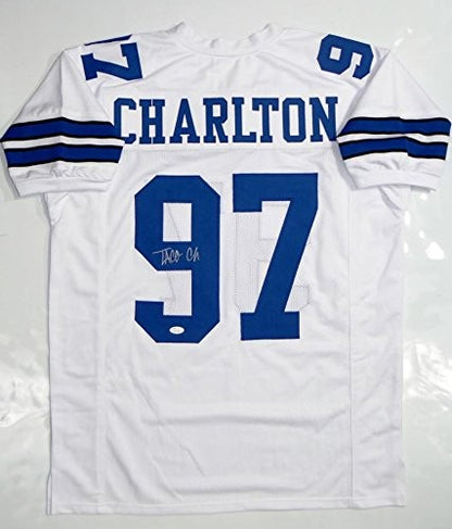 Taco Charlton Signed White Custom Football Jersey