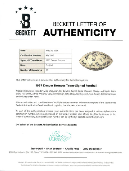 John Elway & 1997 Denver Broncos Multi-Signed Football (55 Sigs)