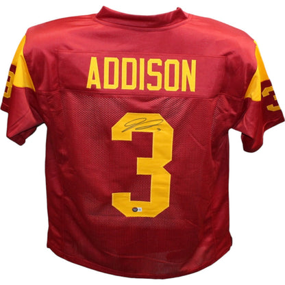 Jordan Addison Autographed USC Style Red Football Jersey