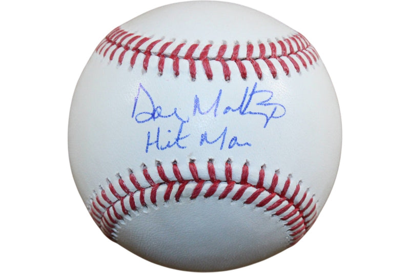 Don Mattingly Signed New York Yankees Baseball "Hit Man" Inscription BAS