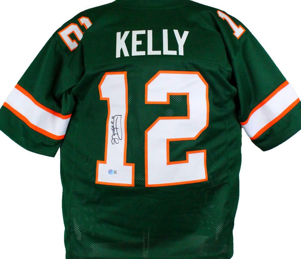 Jim Kelly Signed Miami Hurricanes Custom Green Jersey