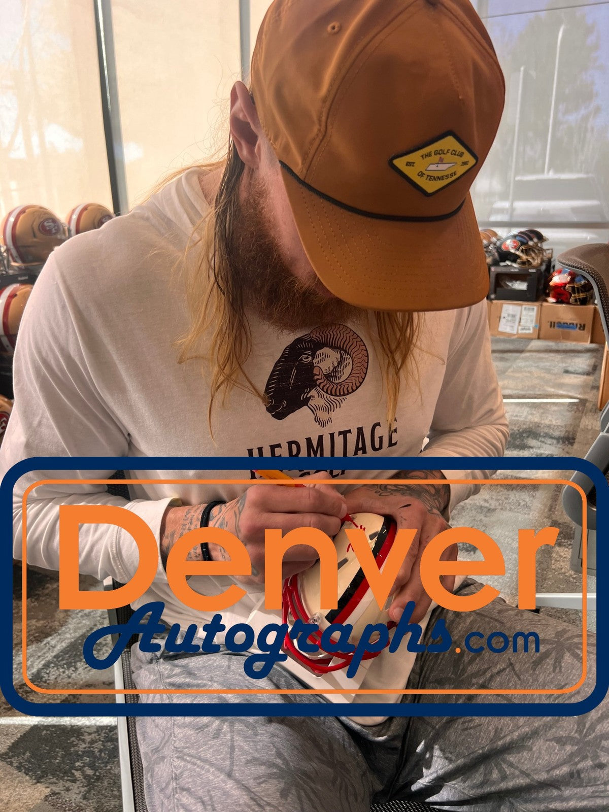 George Kittle San Francisco 49ers Signed Retro Mini Helmet